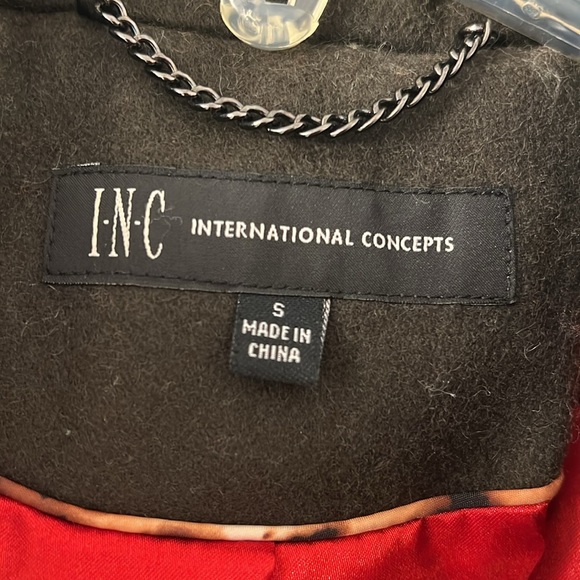 INC international concepts Peacoat fully silk lined size S - Picture 3 of 4